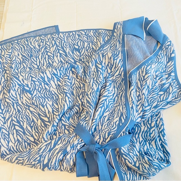 Diane Von Furstenberg Sky Blue and White Wrap Maxi Dress - Picture 7 of 9